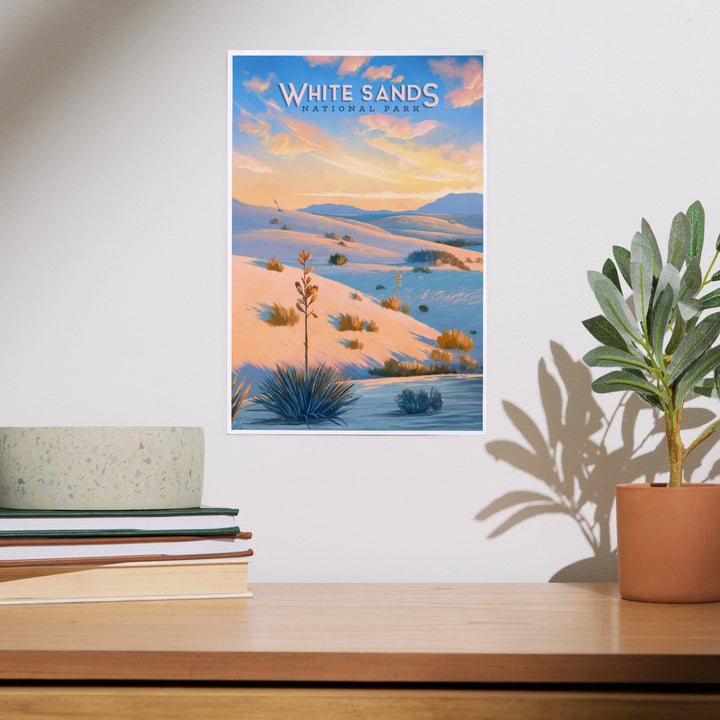 White Sands National Park, New Mexico, Oil Painting, Art & Giclee Prints Art Lantern Press