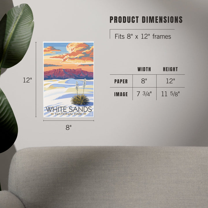 White Sands National Park, New Mexico, Sunset Scene, Art & Giclee Prints Art Lantern Press