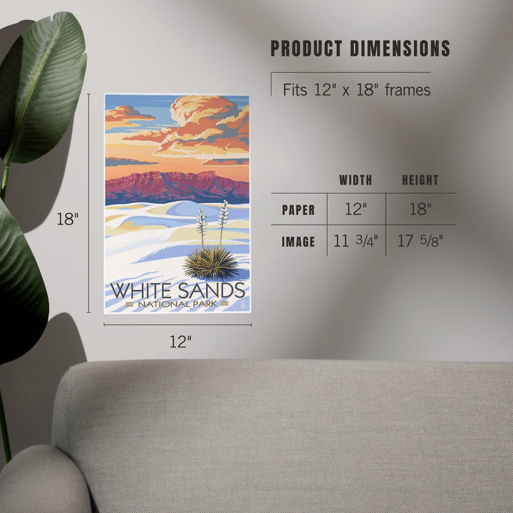 White Sands National Park, New Mexico, Sunset Scene, Art & Giclee Prints Art Lantern Press