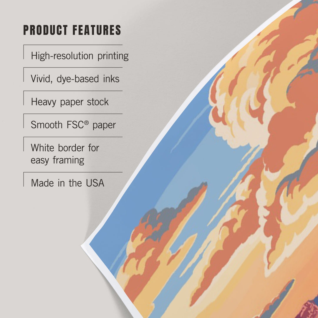 White Sands National Park, New Mexico, Sunset Scene, Art & Giclee Prints Art Lantern Press