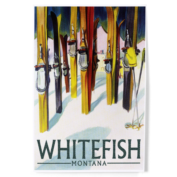 Whitefish, Montana, Colorful Skis, Art & Giclee Prints Art Lantern Press