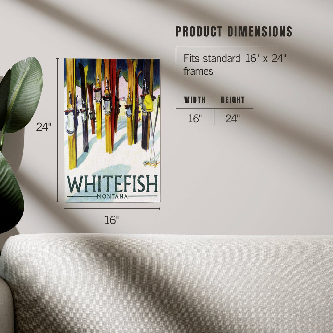 Whitefish, Montana, Colorful Skis, Art & Giclee Prints Art Lantern Press