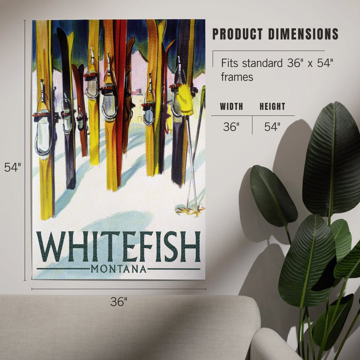 Whitefish, Montana, Colorful Skis, Art & Giclee Prints Art Lantern Press