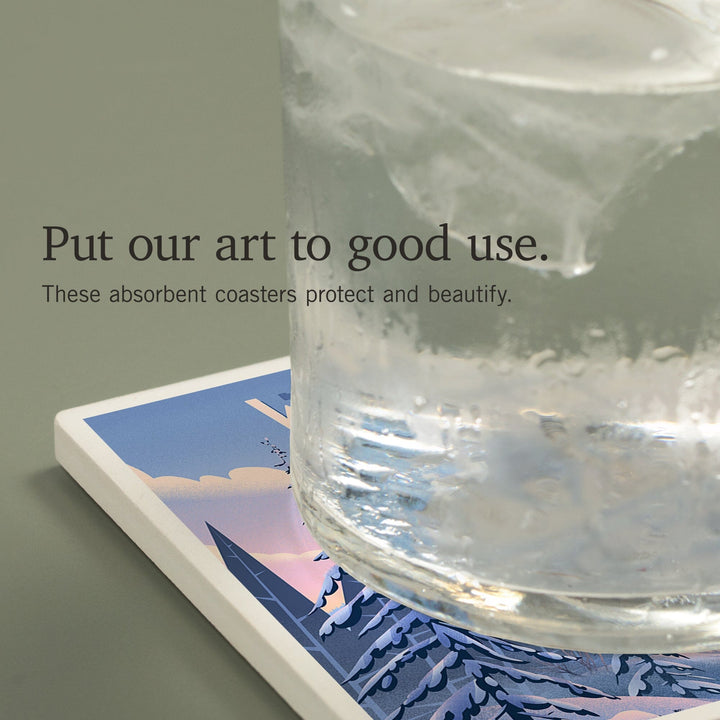 Whitefish, Montana, Montana, Chill on the Uphill, Ski Lift, Coasters Coasters Lantern Press