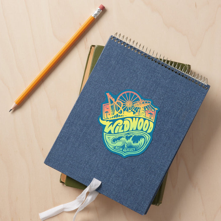 Wild wood, New Jersey, Contour, Vinyl Sticker Sticker Lantern Press