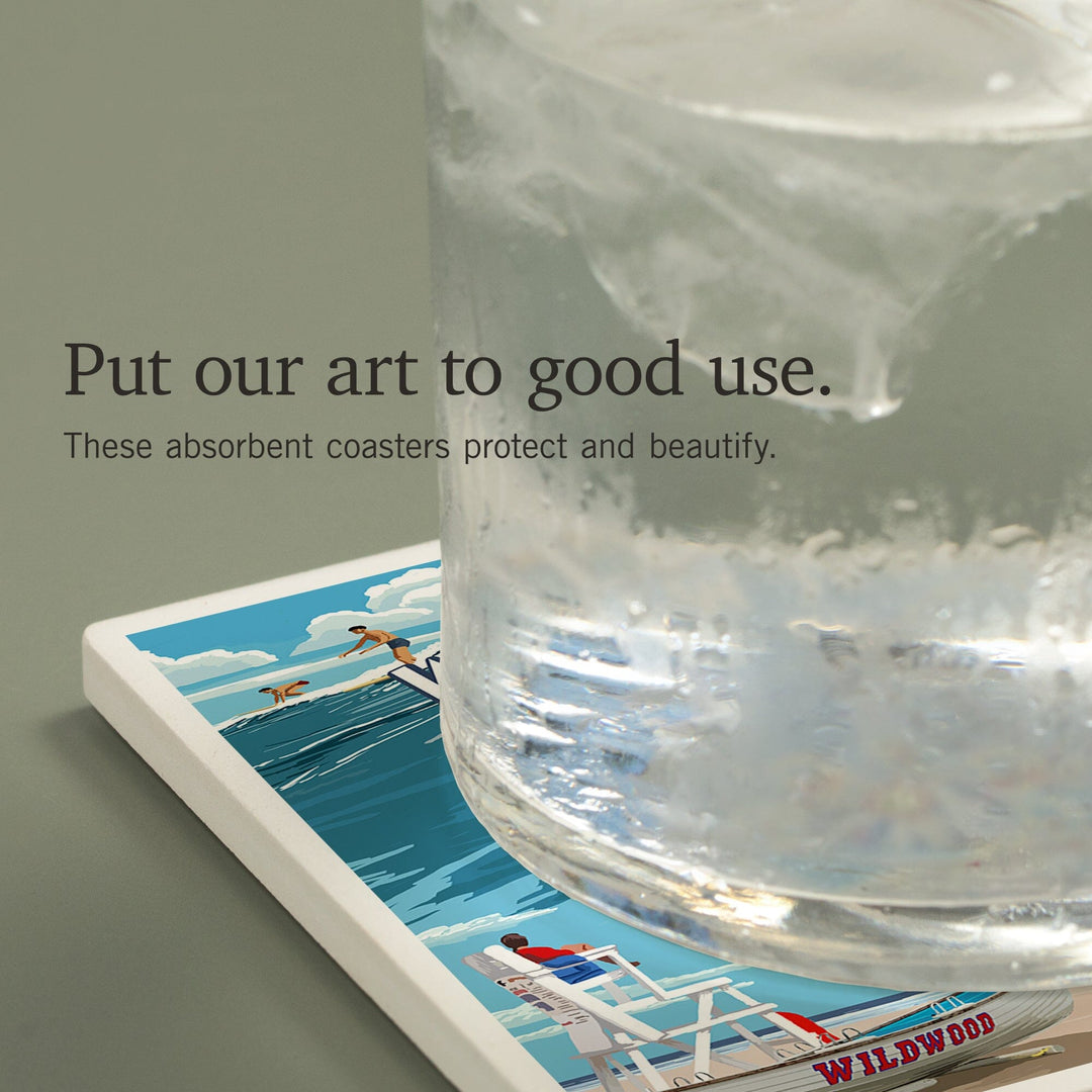 Wildwood, New Jersey, Montage, Coasters Coasters Lantern Press