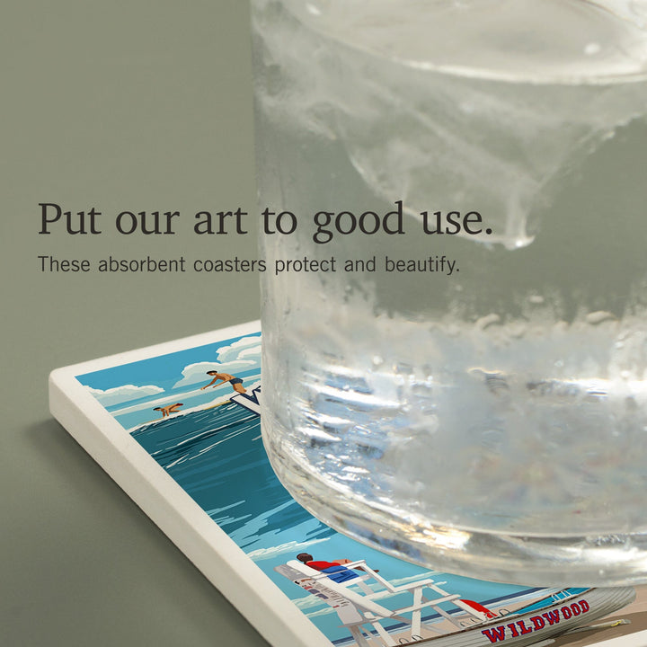 Wildwood, New Jersey, Montage, Coasters Coasters Lantern Press