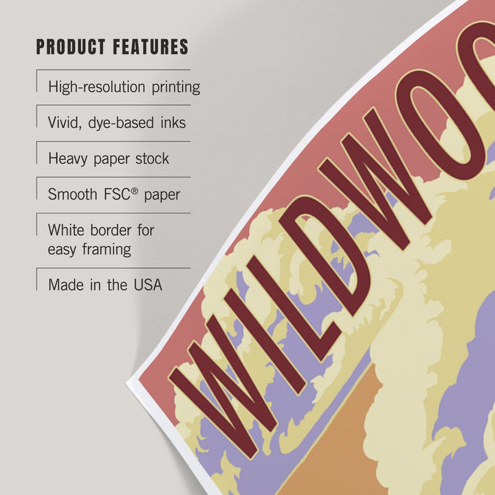 Wildwood, New Jersey, Pier and Sunset, Art & Giclee Prints Art Lantern Press