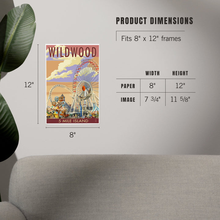 Wildwood, New Jersey, Pier and Sunset, Art & Giclee Prints Art Lantern Press