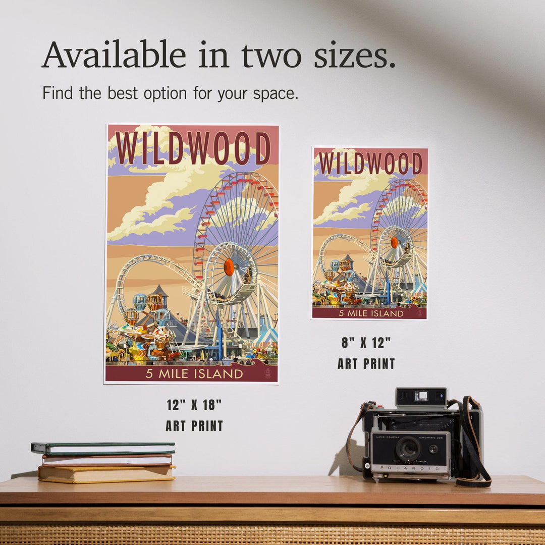 Wildwood, New Jersey, Pier and Sunset, Art & Giclee Prints Art Lantern Press