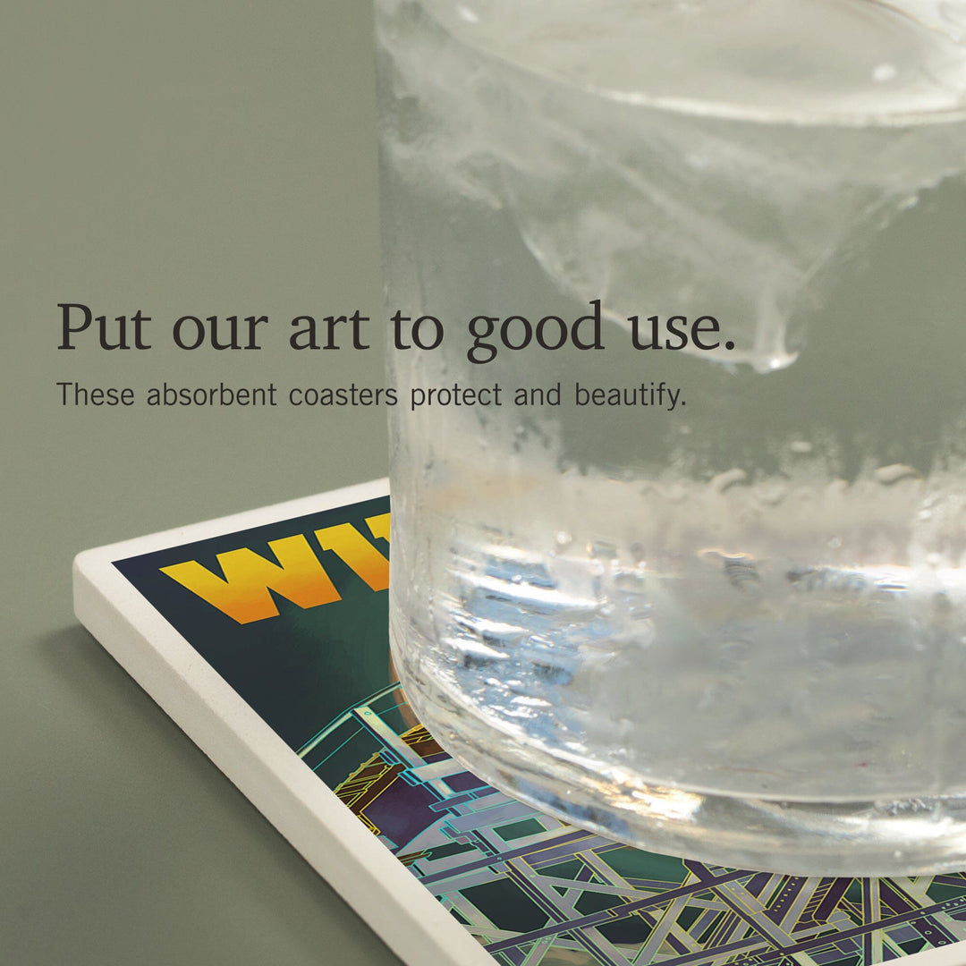 Wildwood, New Jersey, Roller Coaster and Moon, Coasters Coasters Lantern Press