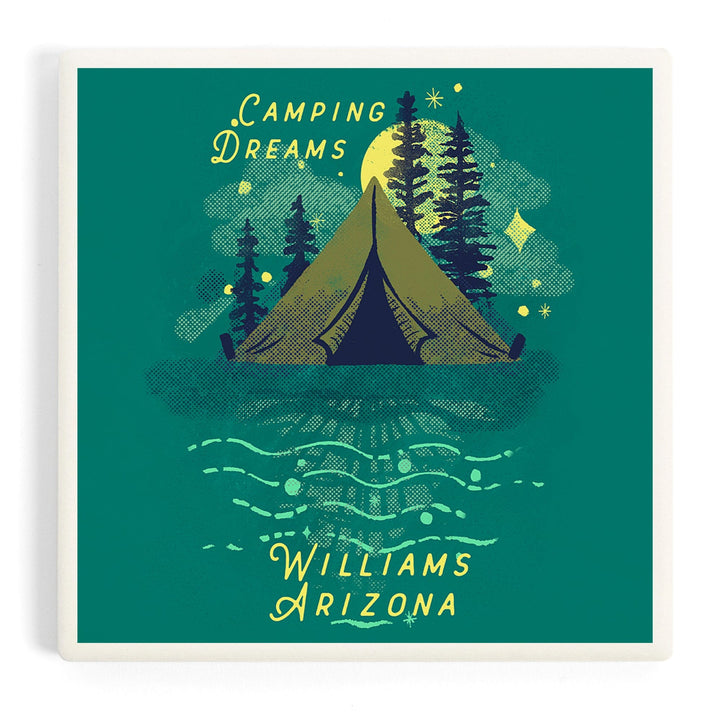 Williams, Arizona, Lake Life Series, Camping Dreams, Coasters Coasters Lantern Press Coaster