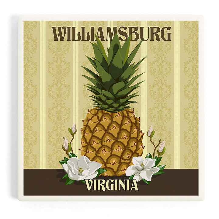 Williamsburg, Virginia, Colonial Pineapple, Coasters Coasters Lantern Press Coaster