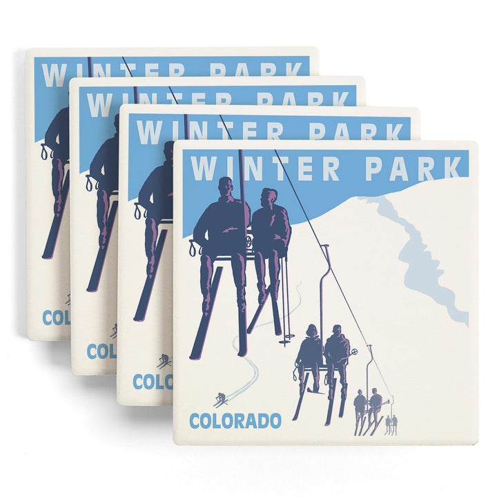 Winter Park, Colorado, Ski Lift, Coasters Coasters Lantern Press