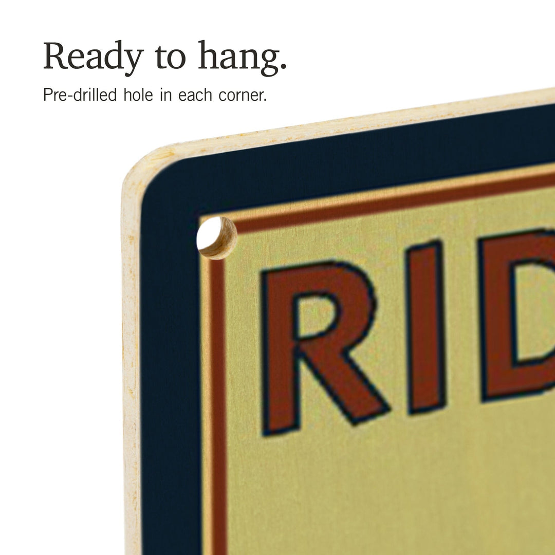 Winthrop, Washington, Ride the Trails, Mountain Bike Scene, Lantern Press Artwork, Wood Signs and Postcards Wood Lantern Press
