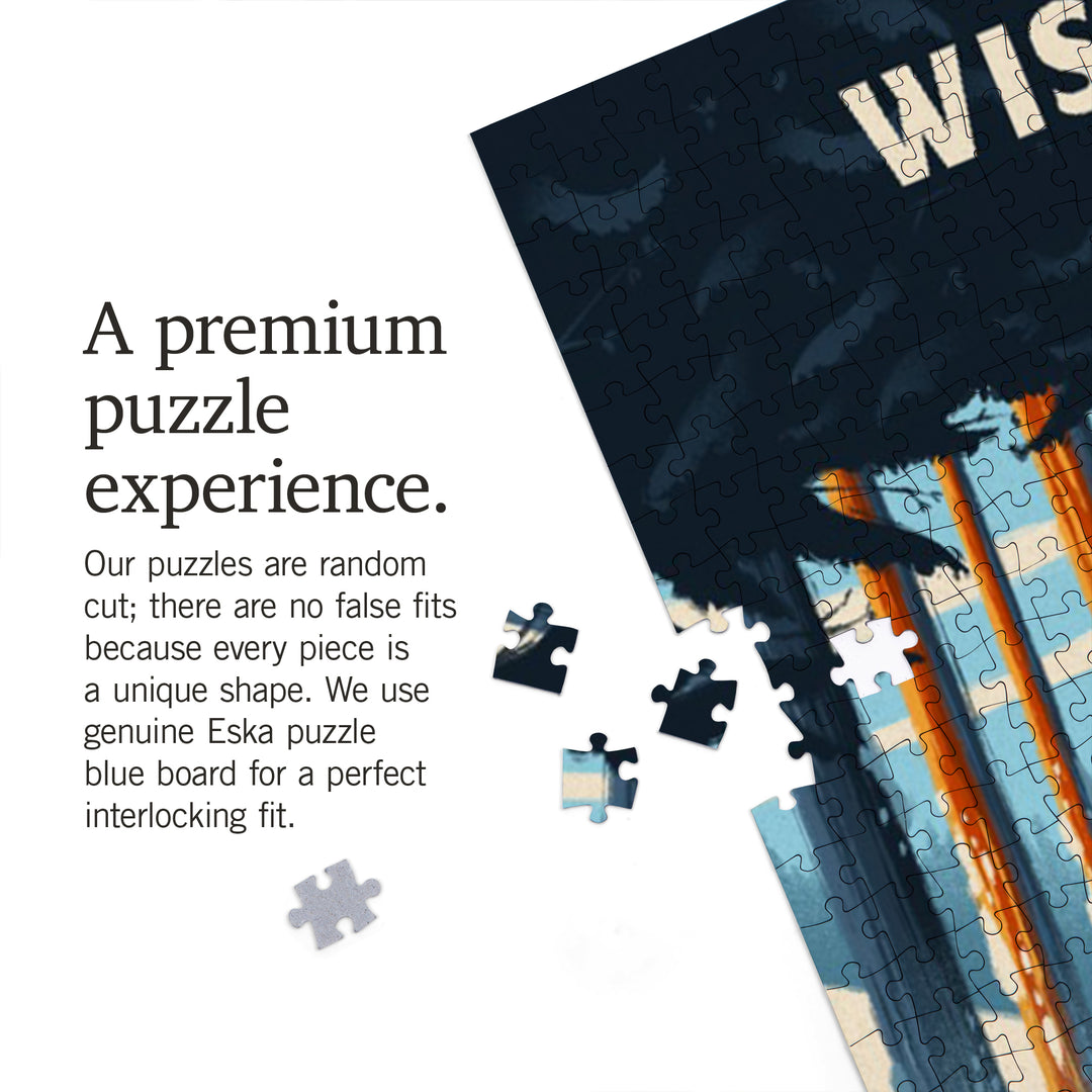 Wisconsin, Better on Foot, Snowshoeing, Jigsaw Puzzle Puzzle Lantern Press