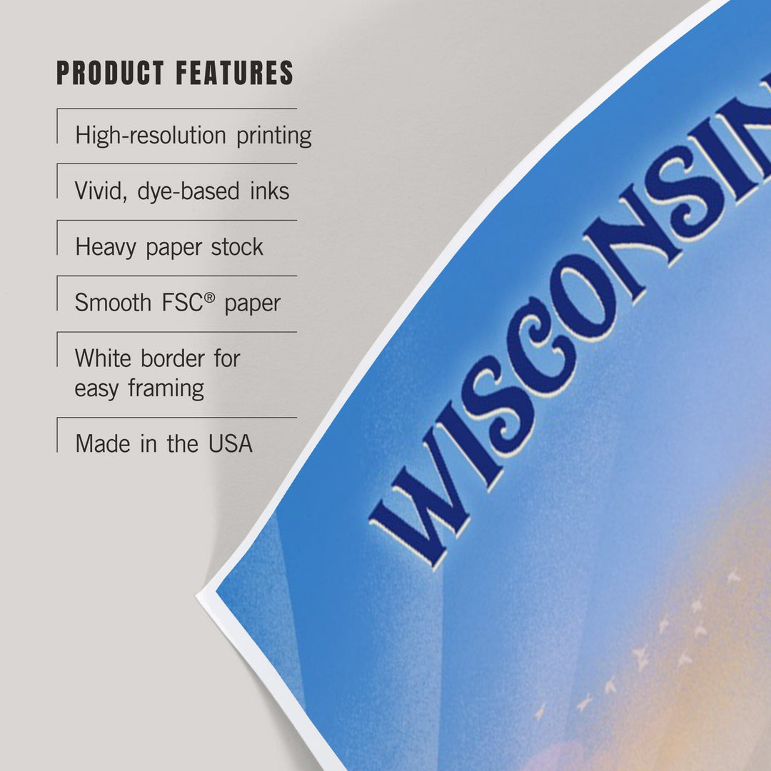 Wisconsin, Lithograph, Bear Family in Field, Art & Giclee Prints Art Lantern Press