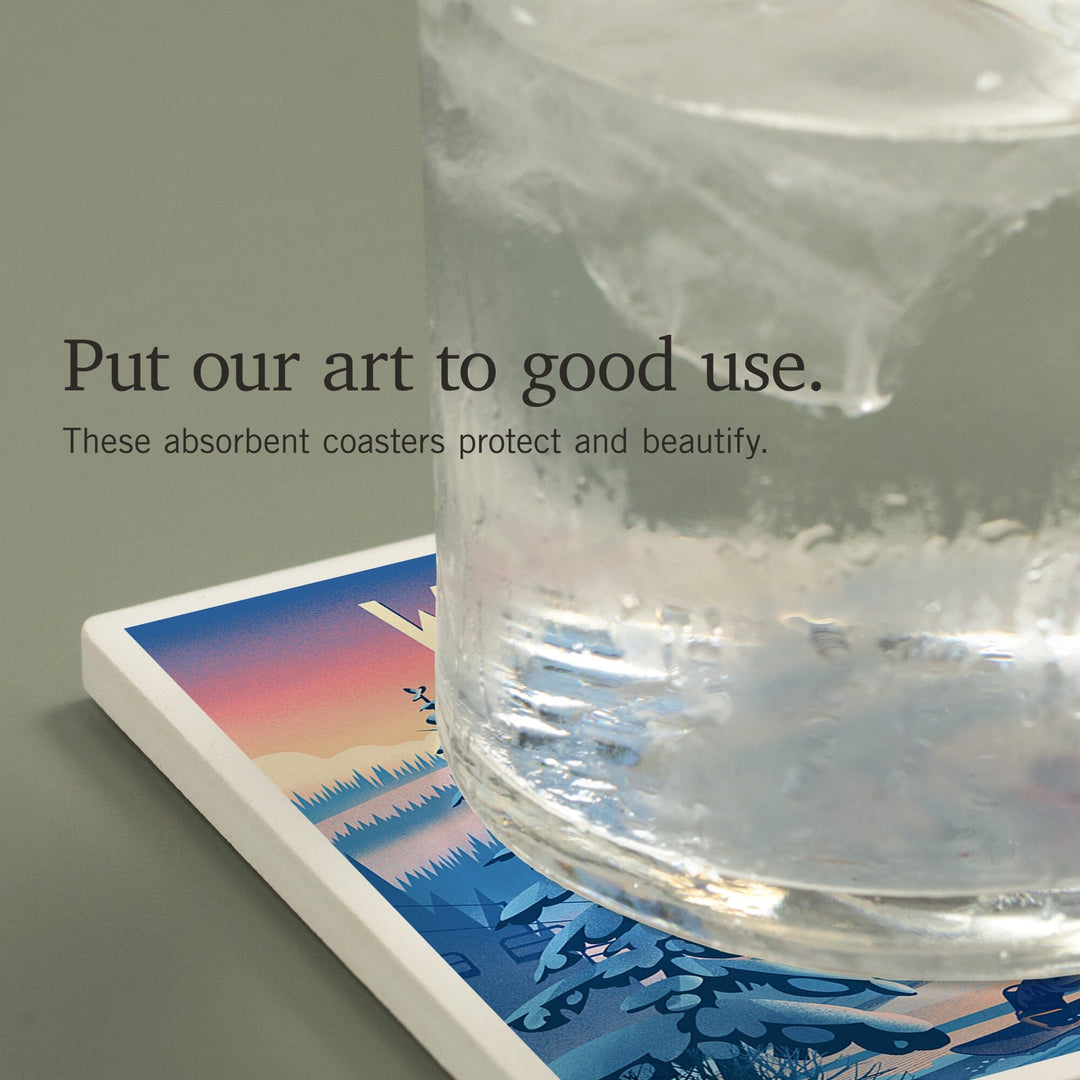 Wisconsin, Shred the Gnar, Snowboarding, Coasters Coasters Lantern Press