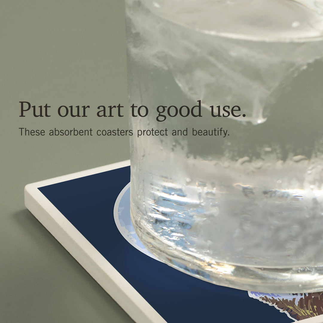 Wolf Howling at Moon, Coasters Coasters Lantern Press