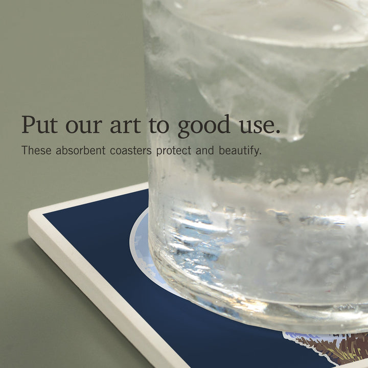 Wolf Howling at Moon, Coasters Coasters Lantern Press