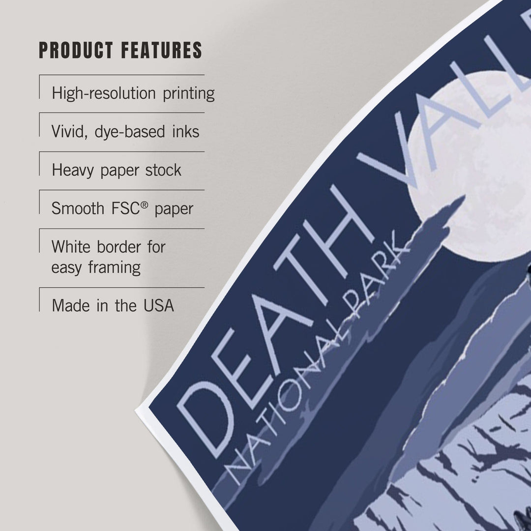 Wolves and Full Moon, Death Valley National Park, Art & Giclee Prints Art Lantern Press