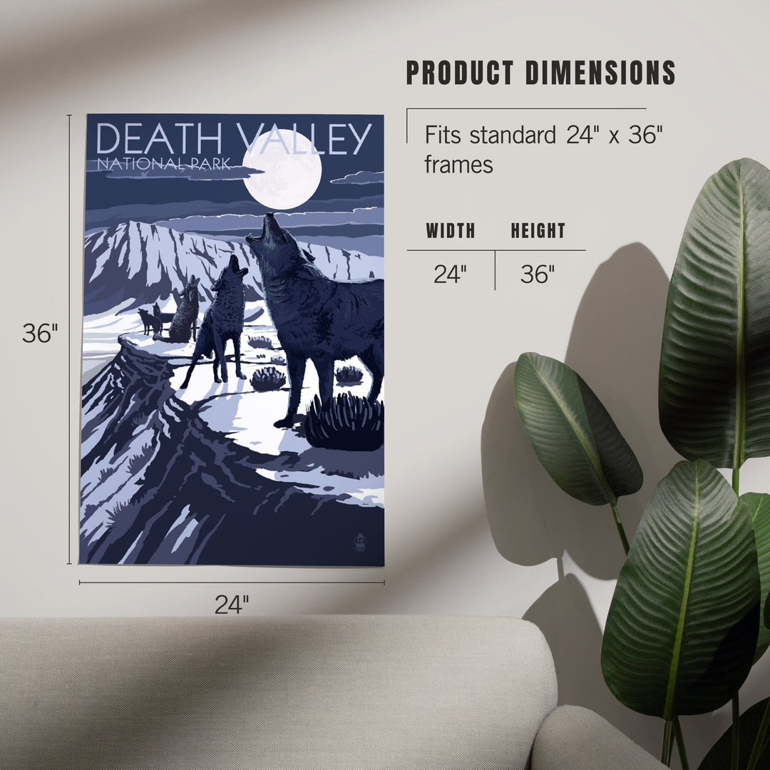 Wolves and Full Moon, Death Valley National Park, Art & Giclee Prints Art Lantern Press