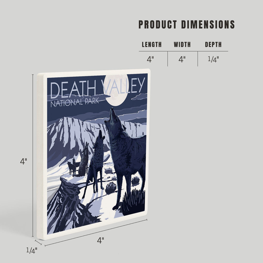 Wolves and Full Moon, Death Valley National Park, Coasters Coasters Lantern Press