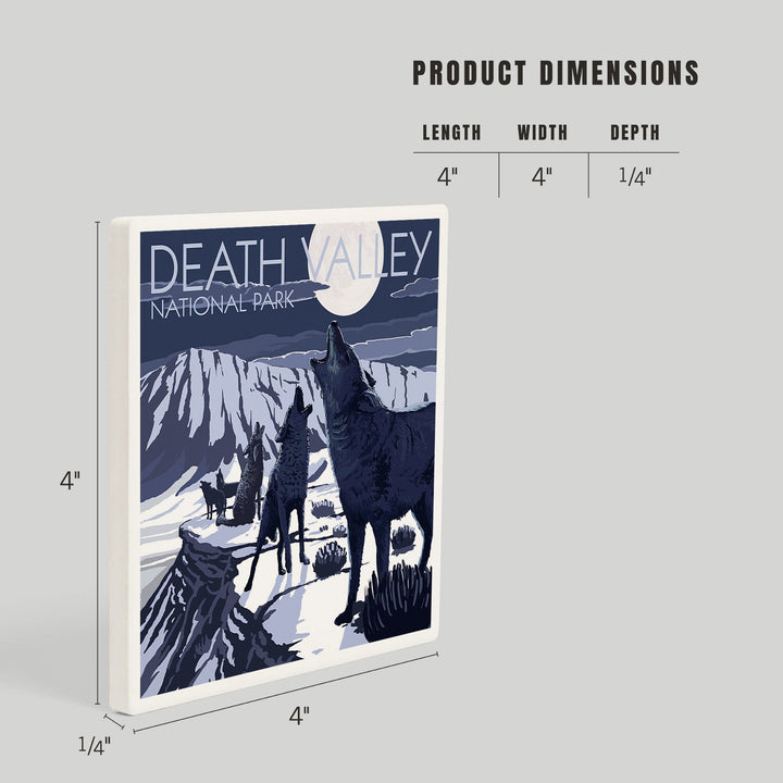 Wolves and Full Moon, Death Valley National Park, Coasters Coasters Lantern Press