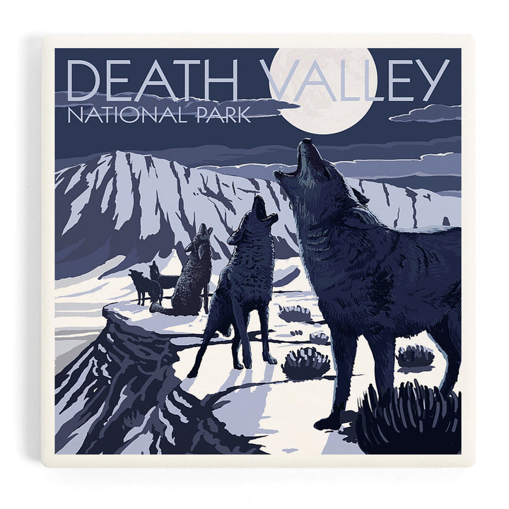 Wolves and Full Moon, Death Valley National Park, Coasters Coasters Lantern Press