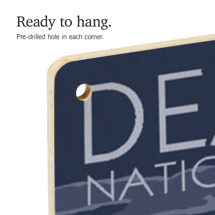 Wolves and Full Moon, Death Valley National Park, Wood Signs and Postcards Wood Lantern Press