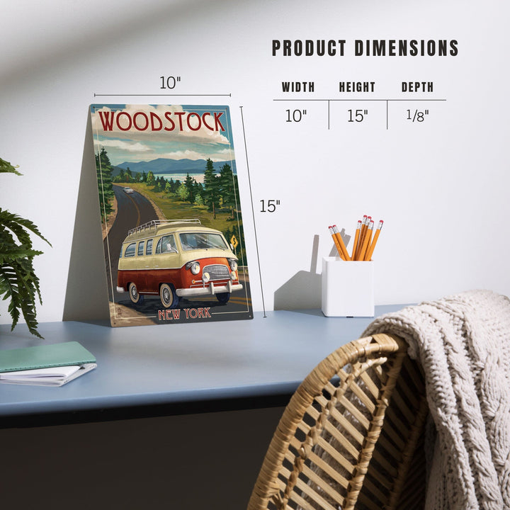Woodstock, New York, Camper Van, Lantern Press Artwork, Wood Signs and Postcards Wood Lantern Press