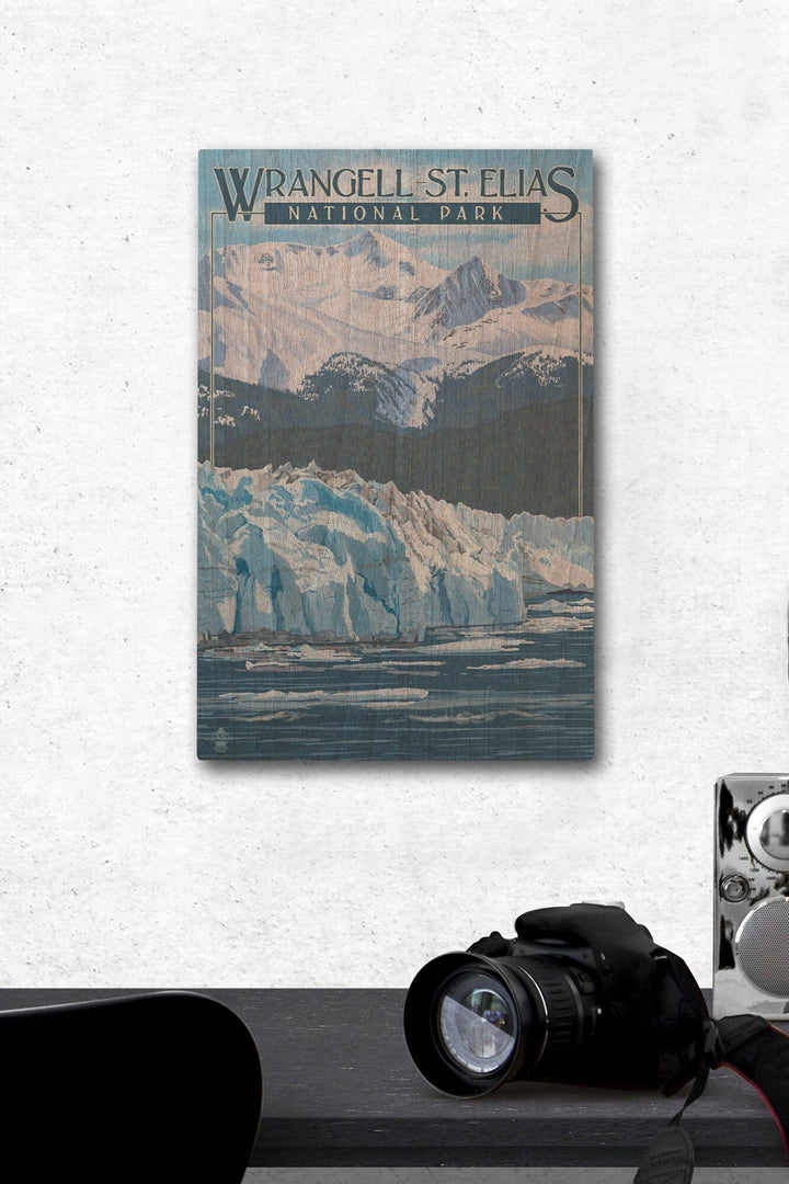 Wrangell, St. Elias National Park, Alaska, Glacier, Lantern Press Artwork, Wood Signs and Postcards Wood Lantern Press 12 x 18 Wood Gallery Print