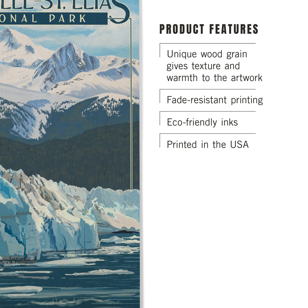 Wrangell, St. Elias National Park, Alaska, Glacier, Lantern Press Artwork, Wood Signs and Postcards Wood Lantern Press