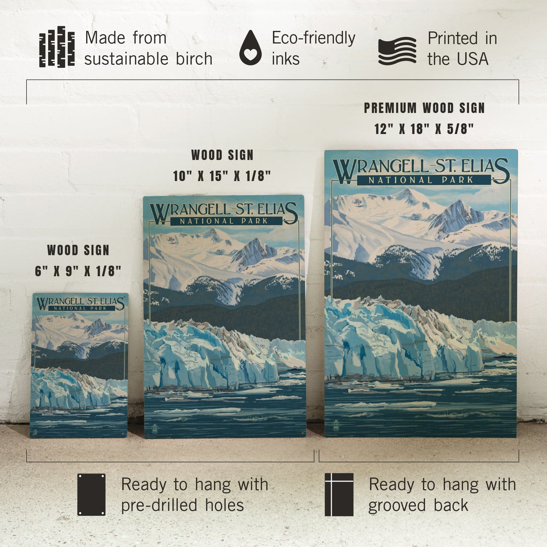Wrangell, St. Elias National Park, Alaska, Glacier, Lantern Press Artwork, Wood Signs and Postcards Wood Lantern Press