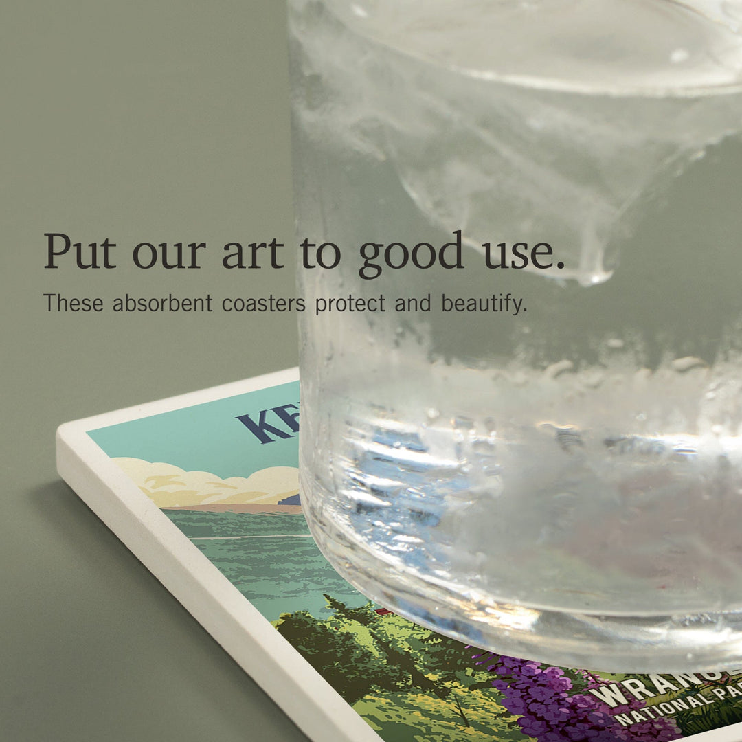 Wrangell-St Elias National Park and Preserve, Alaska, Kennecott Mines, Painterly, Coasters Coasters Lantern Press