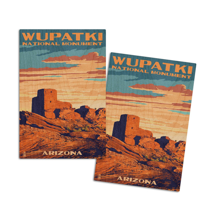 Wupatki National Monument, Arizona, Lantern Press Artwork, Wood Signs and Postcards Wood Lantern Press 4x6 Wood Postcard Set