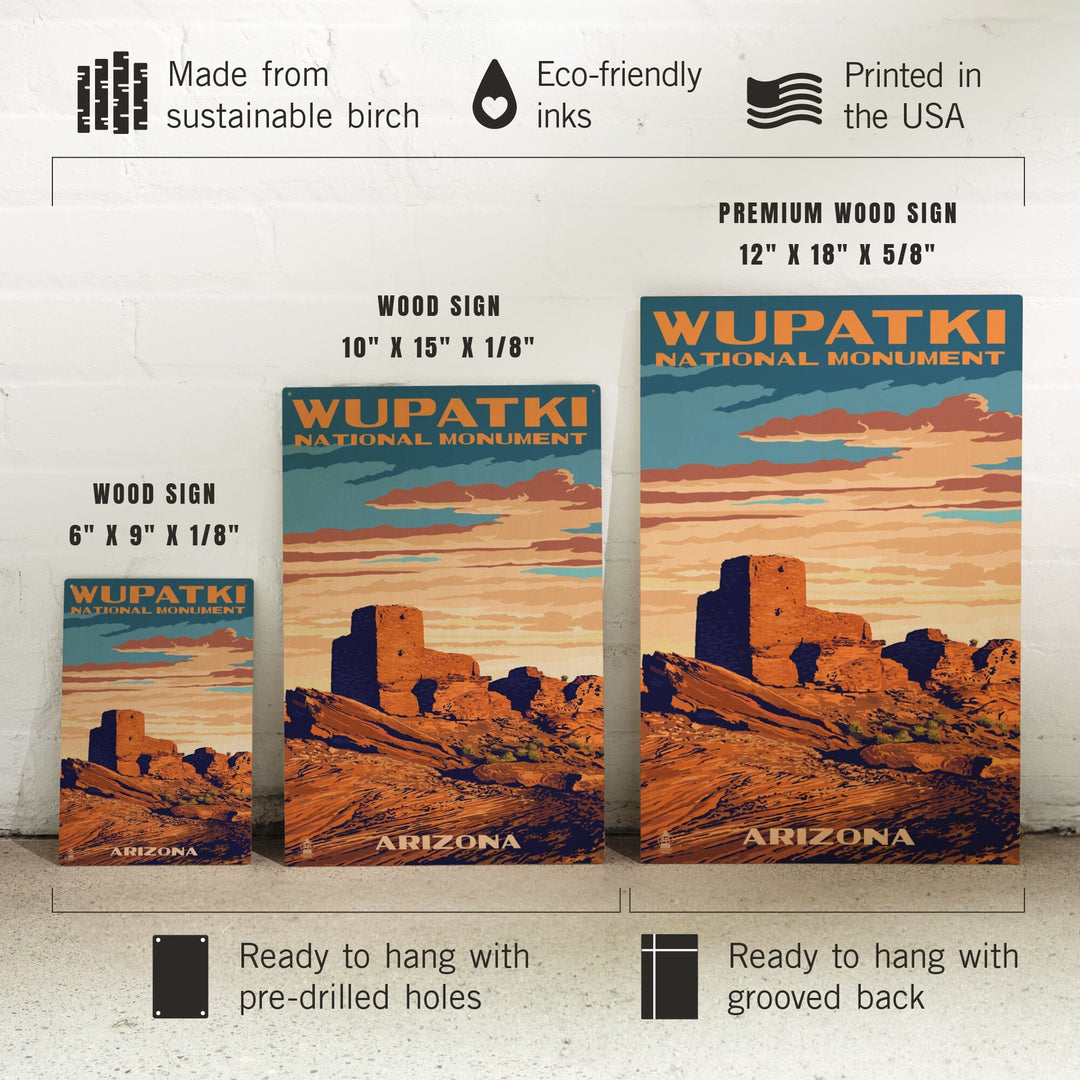 Wupatki National Monument, Arizona, Lantern Press Artwork, Wood Signs and Postcards Wood Lantern Press