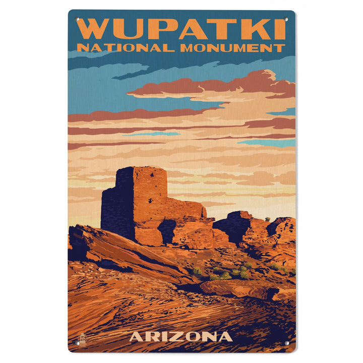 Wupatki National Monument, Arizona, Lantern Press Artwork, Wood Signs and Postcards Wood Lantern Press