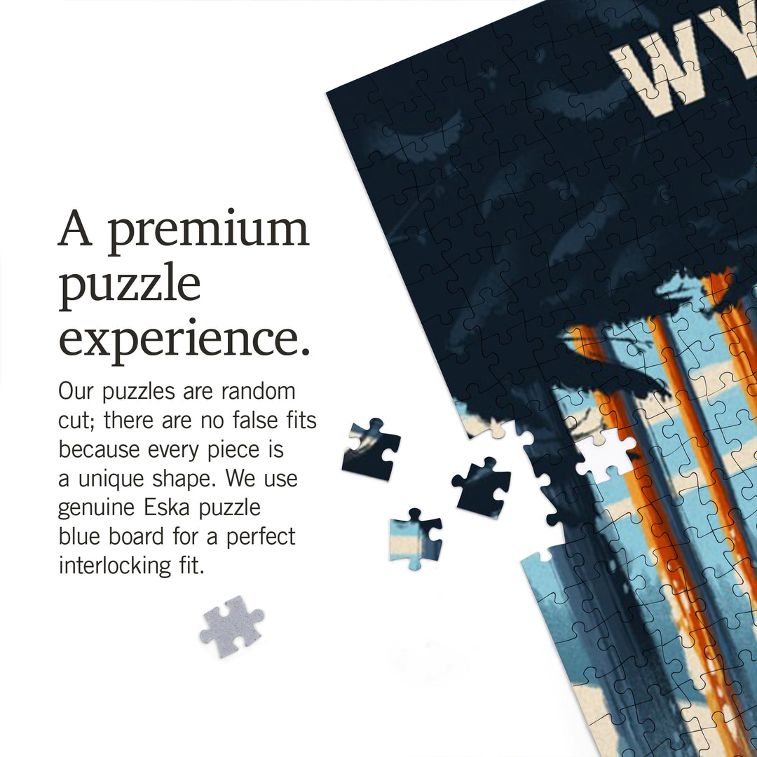 Wyoming, Better on Foot, Snowshoeing, Jigsaw Puzzle Puzzle Lantern Press