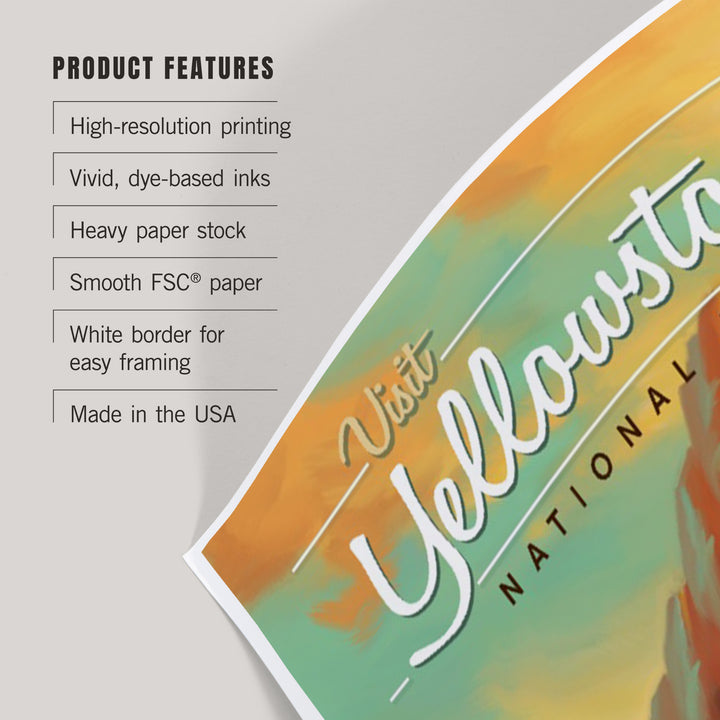 Yellowstone National Park, Bison, Oil Painting, Art & Giclee Prints Art Lantern Press