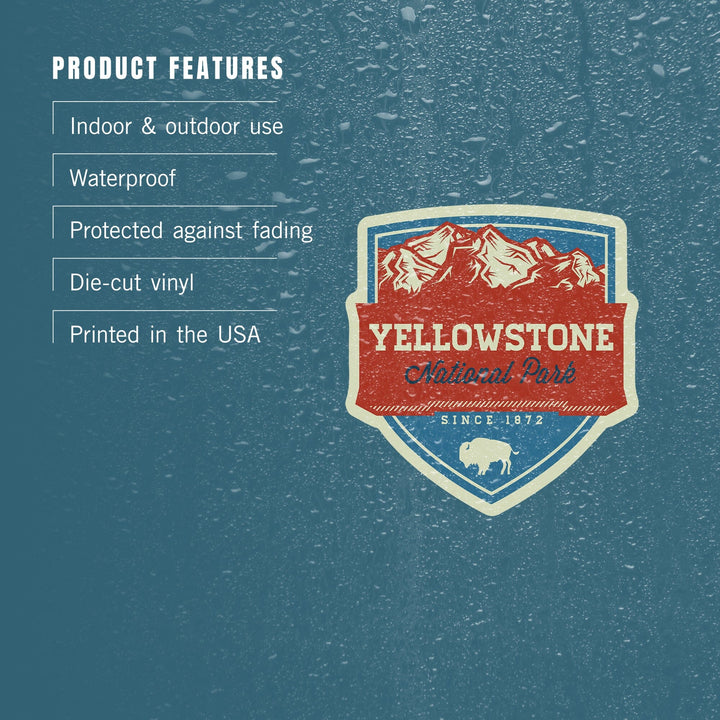 Yellowstone National Park, Contour, Lantern Press Artwork, Vinyl Sticker Sticker Lantern Press