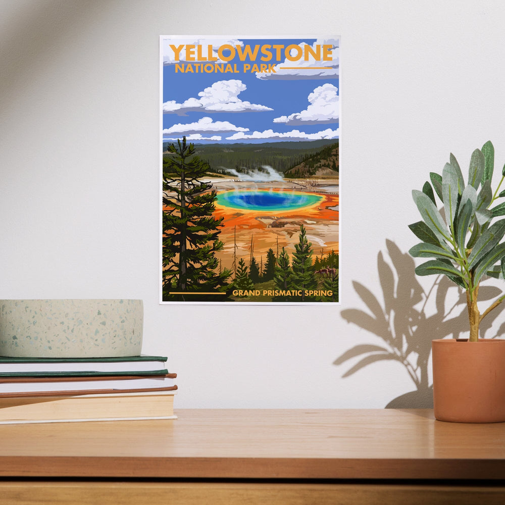 Yellowstone National Park, Grand Prismatic Spring, Art & Giclee Prints Art Lantern Press