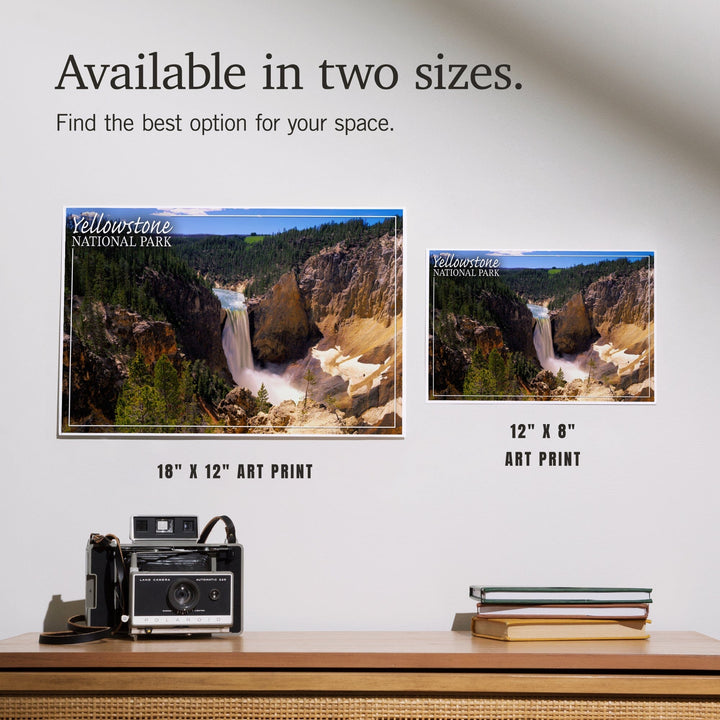 Yellowstone National Park, Lower Yellowstone Falls Aerial, Art & Giclee Prints Art Lantern Press