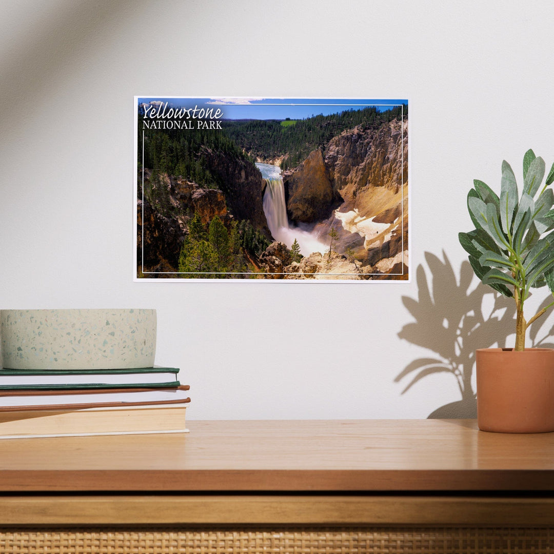 Yellowstone National Park, Lower Yellowstone Falls Aerial, Art & Giclee Prints Art Lantern Press