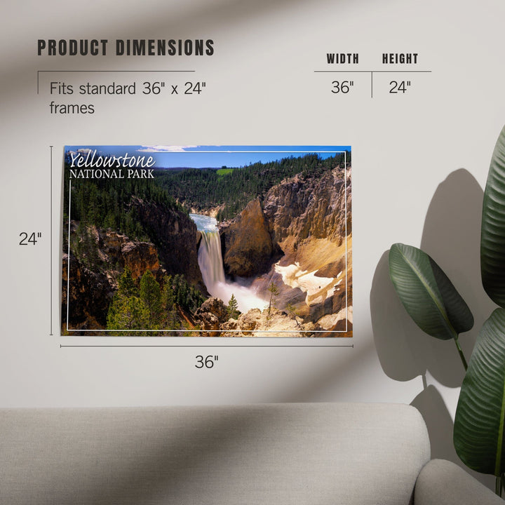 Yellowstone National Park, Lower Yellowstone Falls Aerial, Art & Giclee Prints Art Lantern Press