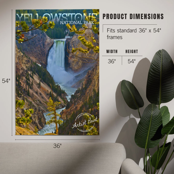 Yellowstone National Park, Lower Yellowstone Falls, Art & Giclee Prints Art Lantern Press