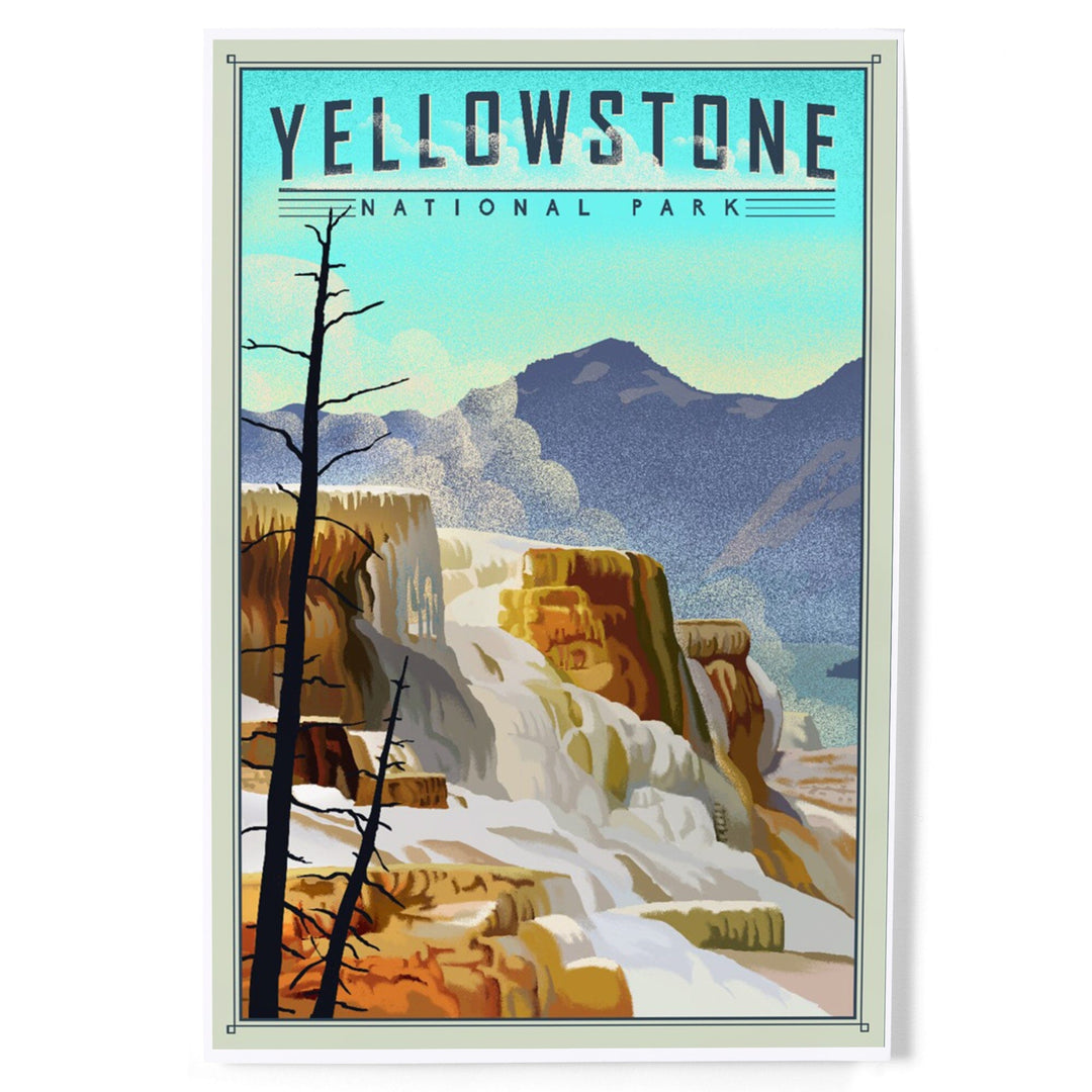 Yellowstone National Park, Mammoth Hot Springs, Lithograph National Park Series, Art & Giclee Prints Art Lantern Press