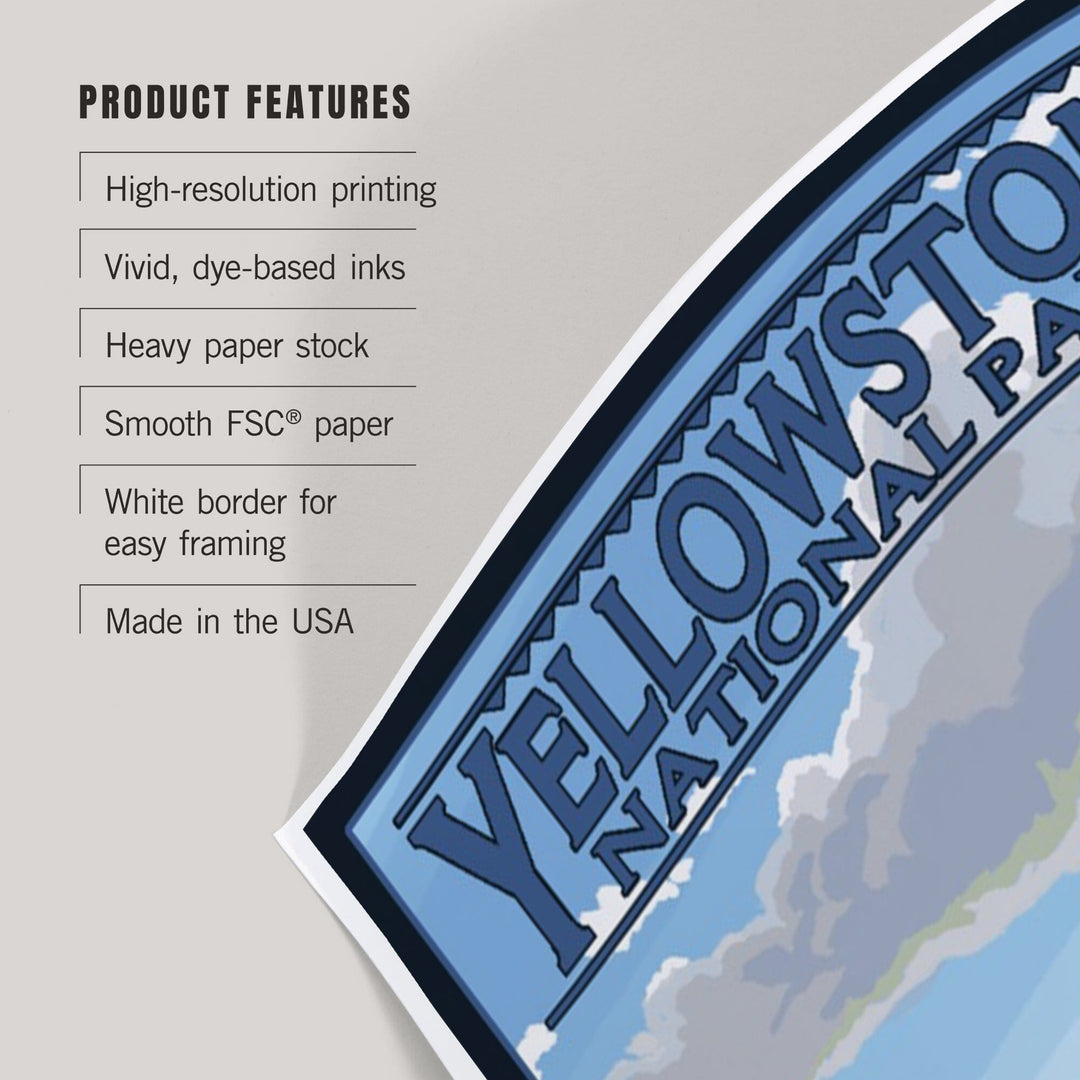 Yellowstone National Park, Wyoming, Bison in Field Scene, Art & Giclee Prints Art Lantern Press