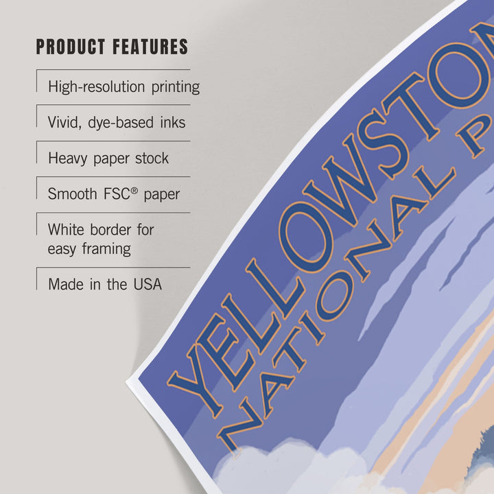 Yellowstone National Park, Wyoming, Bison Snow Scene, Art & Giclee Prints Art Lantern Press