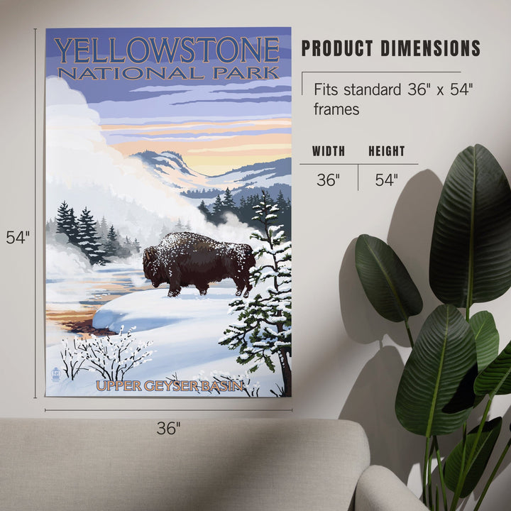 Yellowstone National Park, Wyoming, Bison Snow Scene, Art & Giclee Prints Art Lantern Press